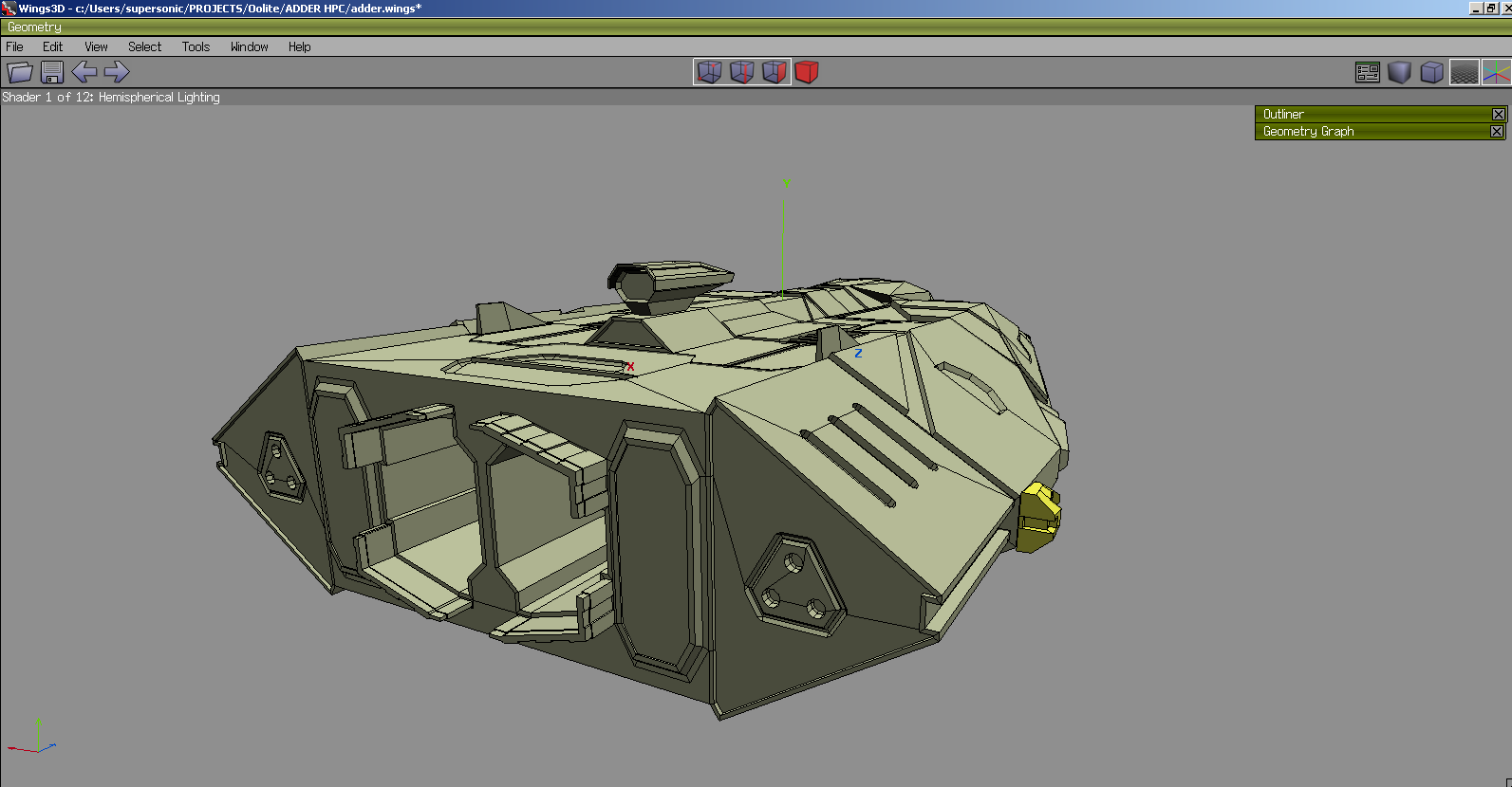 Скриншот (снимок экрана) Wings 3D