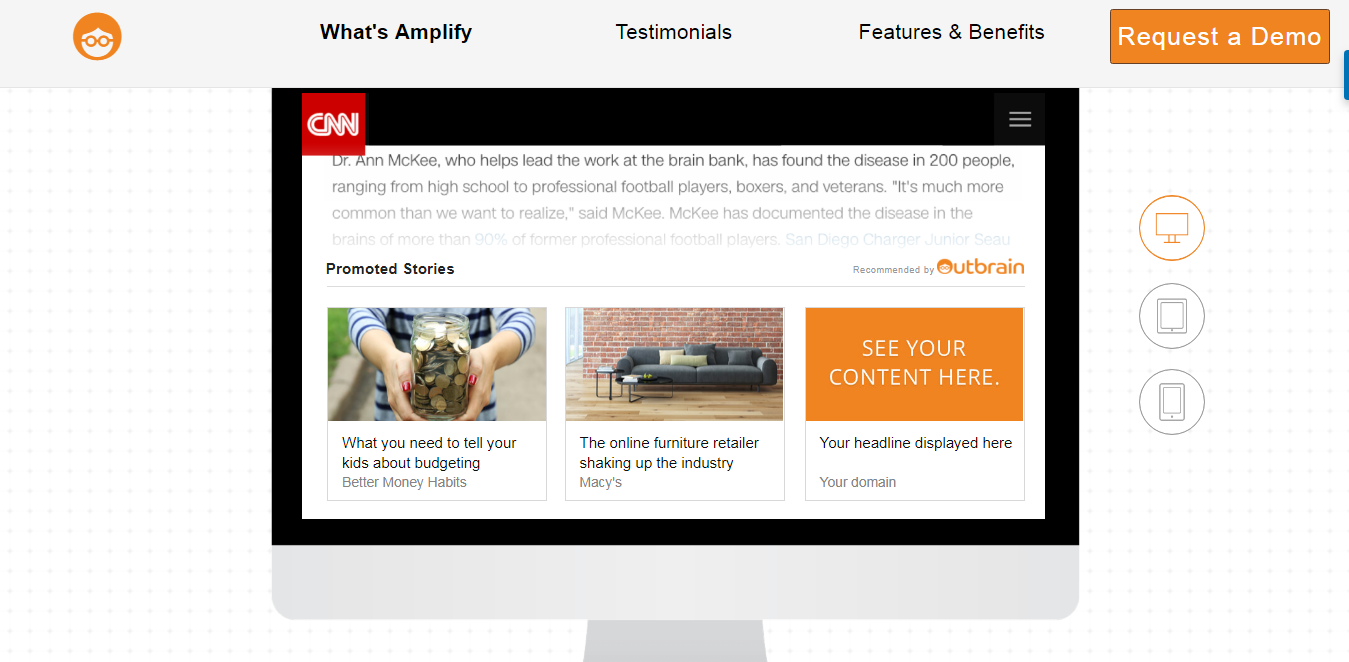 Скриншот (снимок экрана) Outbrain