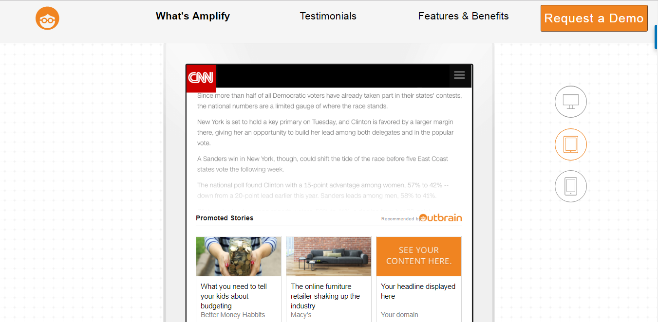 Скриншот (снимок экрана) Outbrain