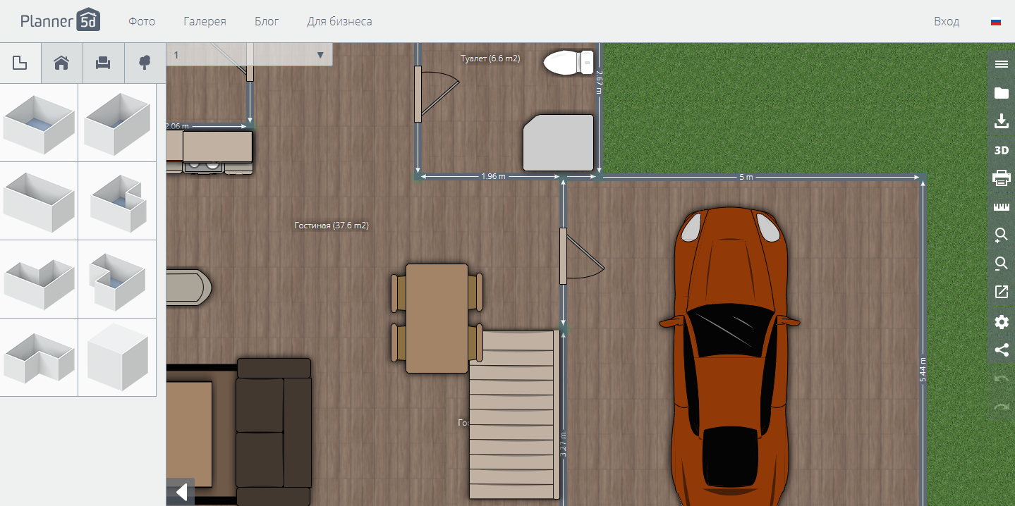 Скриншот (снимок экрана) Planner 5D