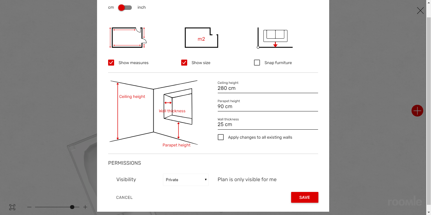 Скриншот (снимок экрана) roomle