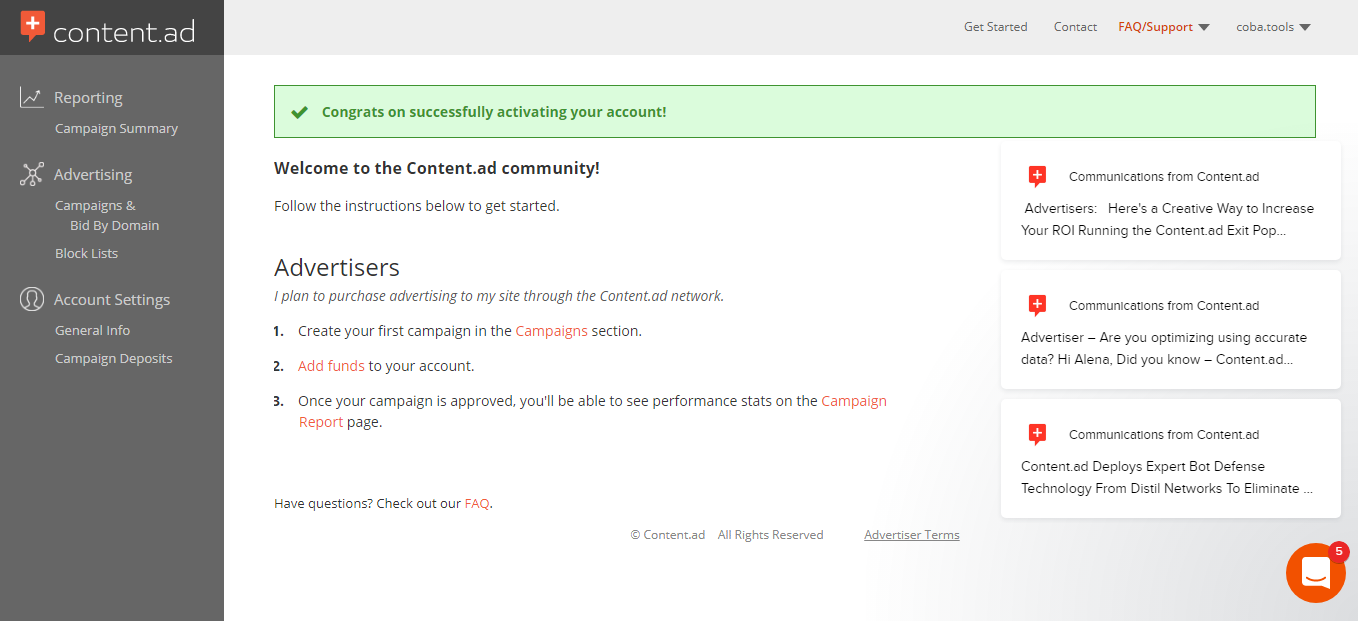 Скриншот (снимок экрана) Content.ad