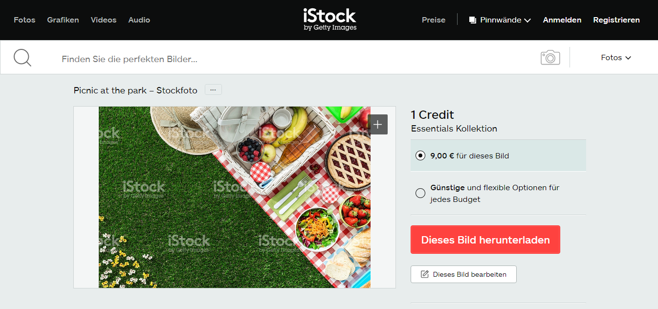 Скриншот (снимок экрана) iStockphoto