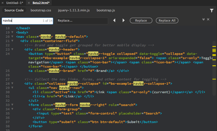 Скриншот (снимок экрана) Dreamweaver