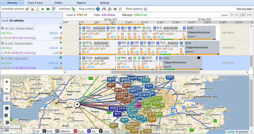 Скриншот (снимок экрана) Maxoptra