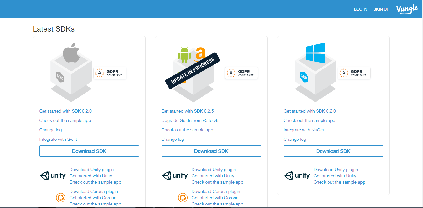 Скриншот (снимок экрана) Vungle