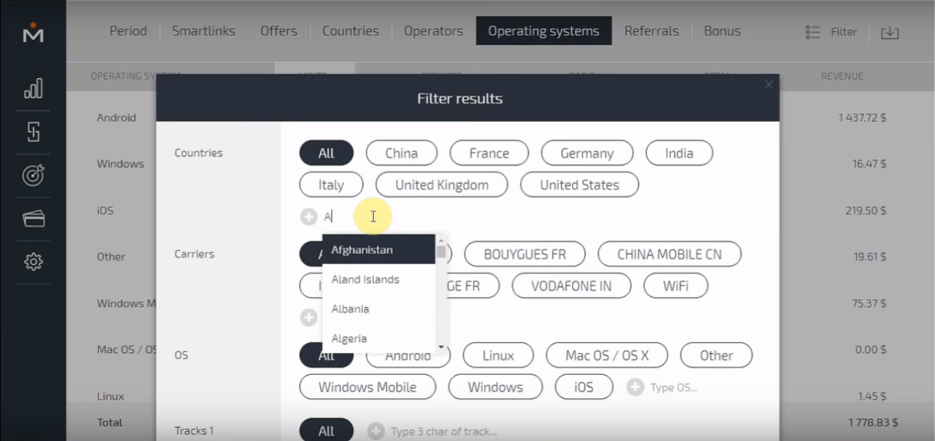 Скриншот (снимок экрана) Mobidea