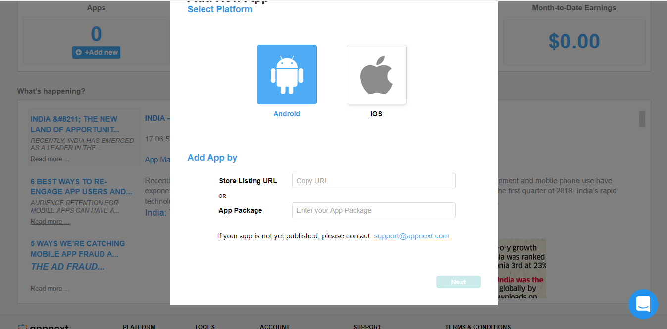 Скриншот (снимок экрана) Appnext