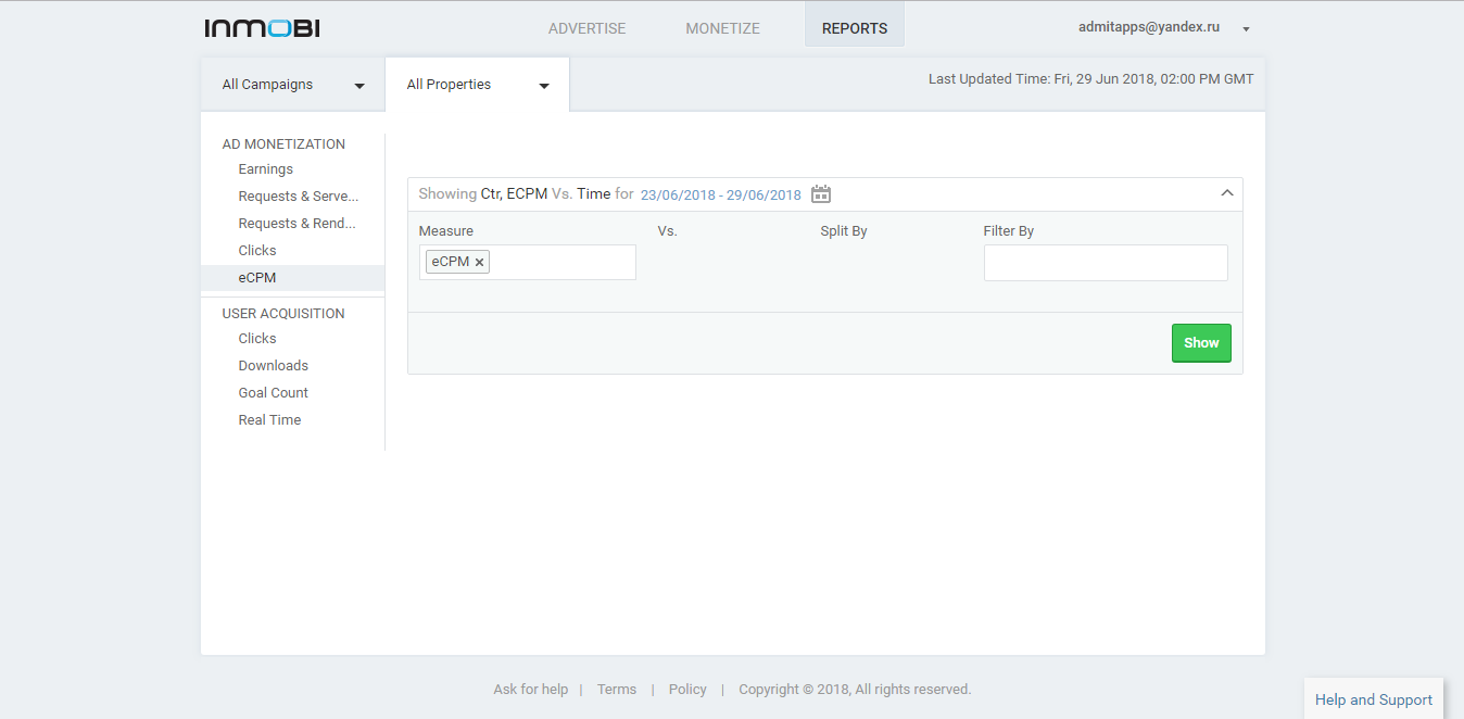 Скриншот (снимок экрана) InMobi