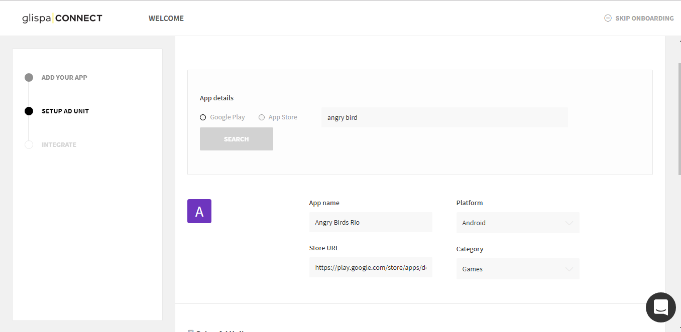 Скриншот (снимок экрана) Glispa