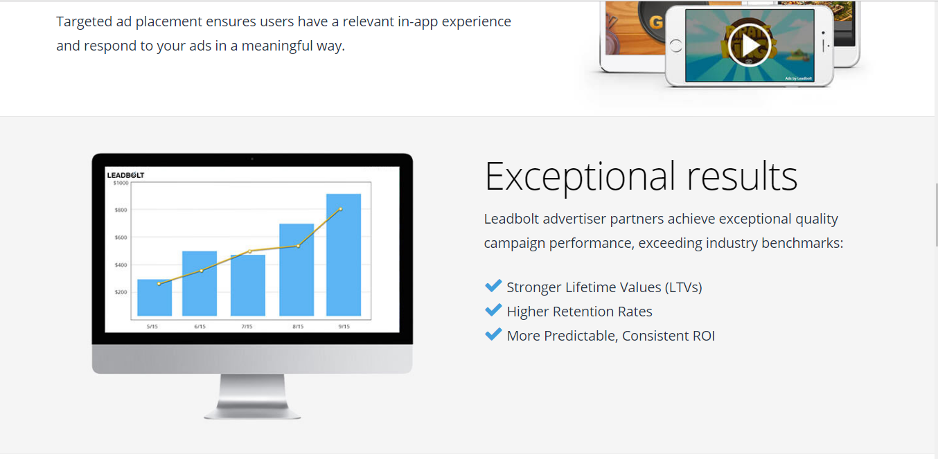 Скриншот (снимок экрана) LeadBolt