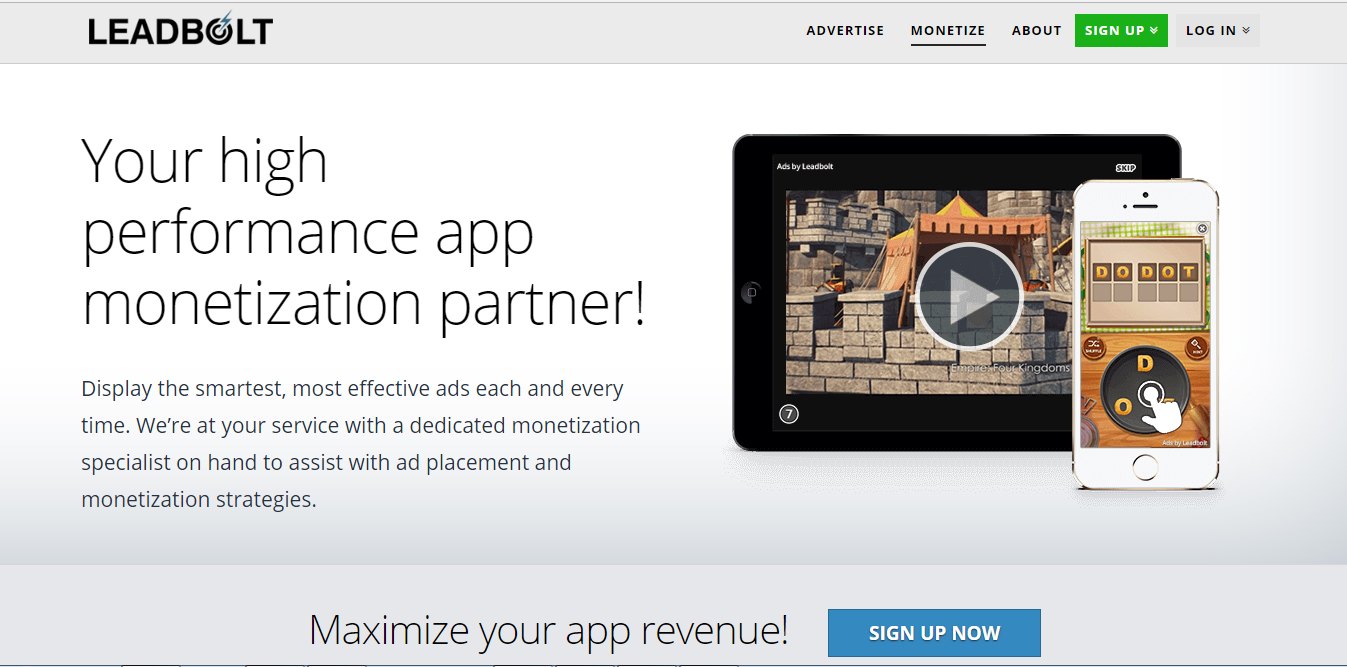 Скриншот (снимок экрана) LeadBolt