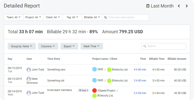 Скриншот (снимок экрана) TMetric