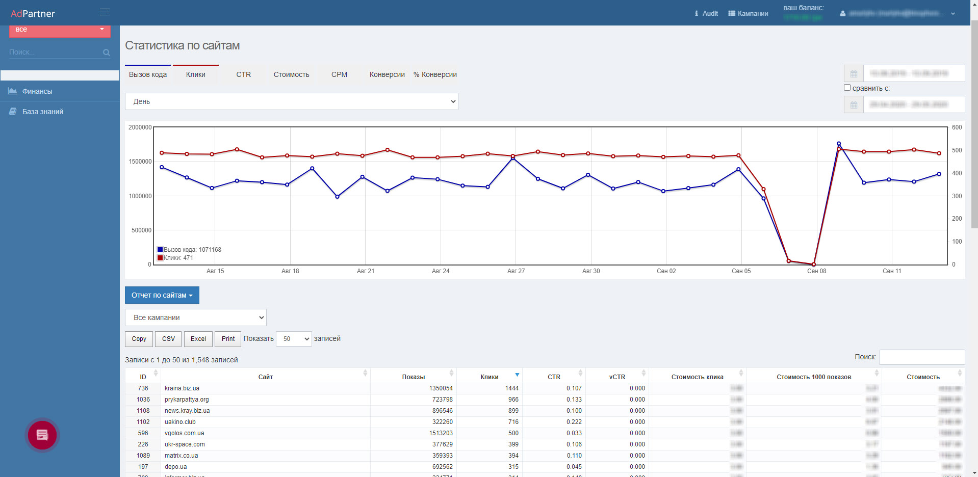 Скриншот (снимок экрана) AdPartner