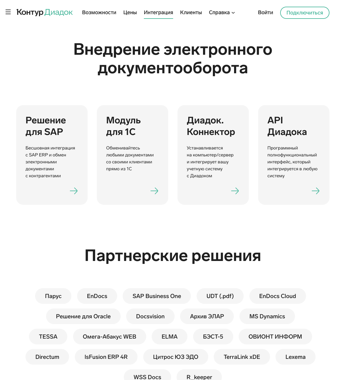 Скриншот (снимок экрана) Контур Диадок